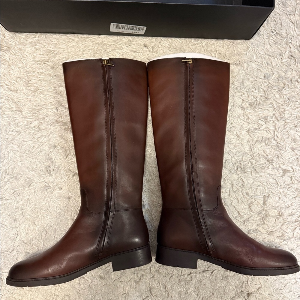 Coach Rilee Brown Leather Riding Boots w/box - Picture 6 of 9